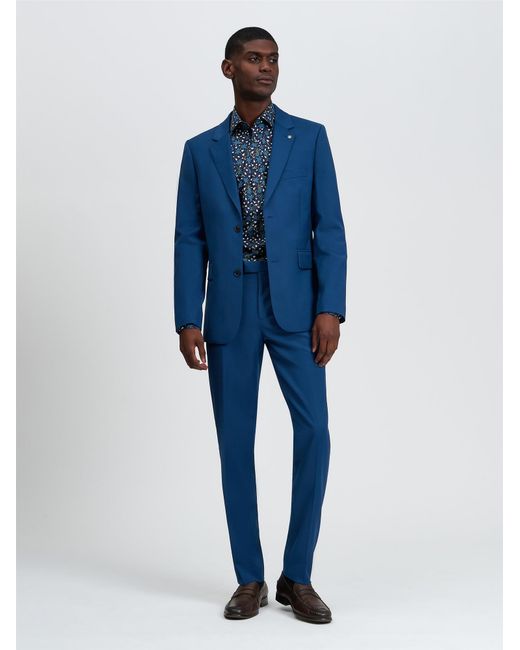 Ben Sherman Signature Twill Trousers In Riviera Blue for men