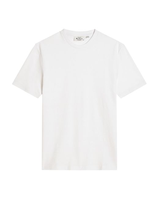 Ben Sherman Short Sleeve Jacquard Pattern Tshirt In White for men