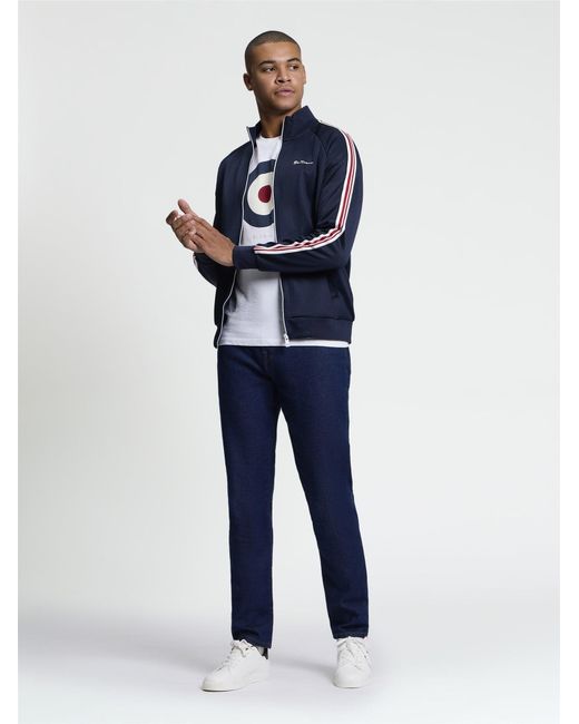 Ben Sherman Blue House Tape Track Top In Dark Navy for men