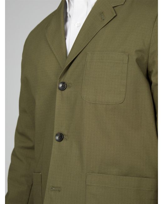 Ben Sherman Green Convertible Collar Ripstop Jacket for men