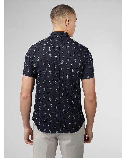 Ben Sherman Blue Scattered Print Shirt for men