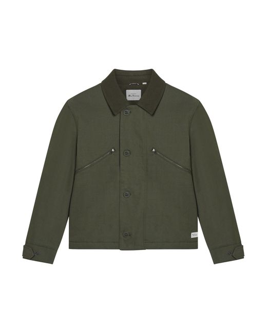 Ben Sherman Blue Wadded Flight Jacket In Khaki for men