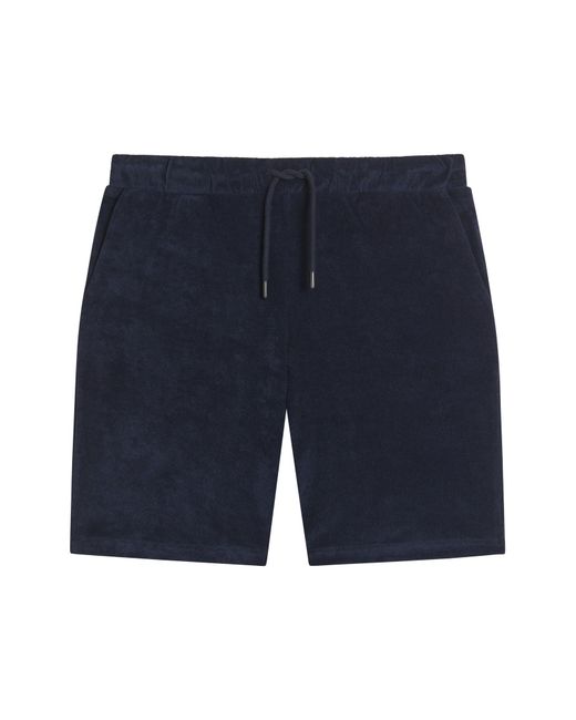 Ben Sherman White Towelling Short In Dark Navy for men