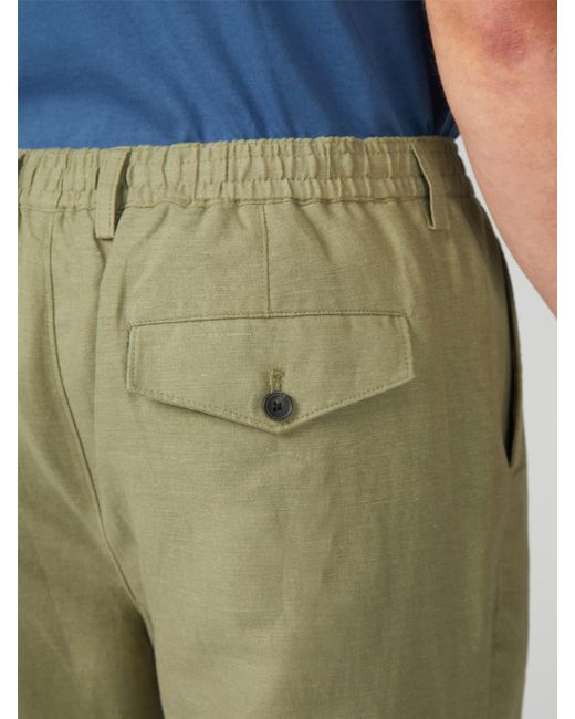 Ben Sherman Green Linen Blend Trouser for men
