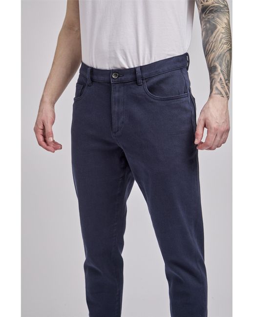 Ben Sherman Blue 5 Pocket Twill Trousers In for men