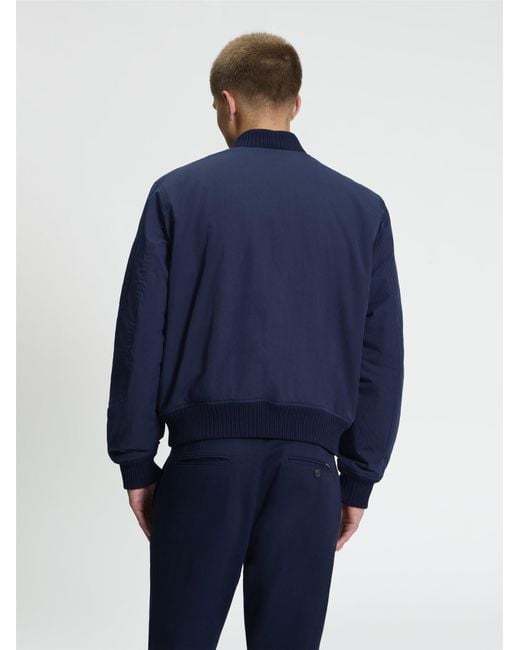 Ben Sherman Blue Soft Shell Bomber Jacket In Dark Navy for men