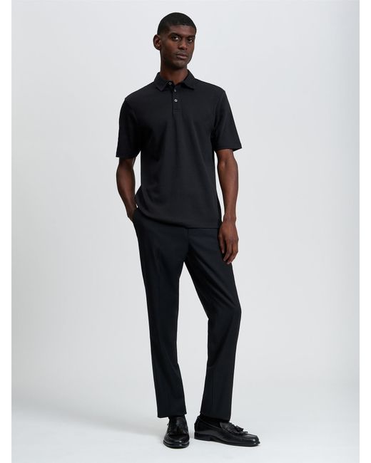 Ben Sherman Blue Short Sleeve Smart Tailored Polo In Black for men