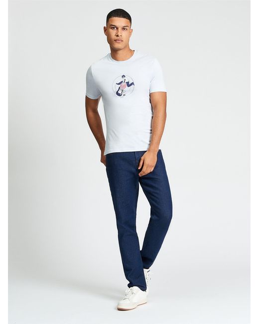 Ben Sherman Short Sleeve Smash Target Tshirt In Light Blue for men