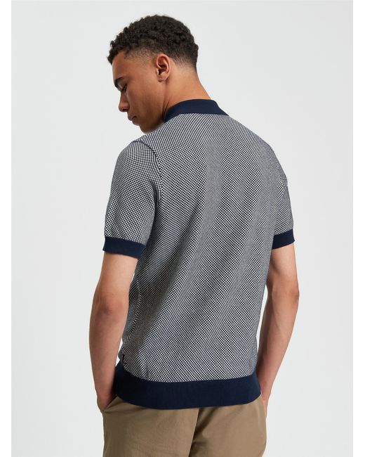 Ben Sherman Gray Bi Coloured Textured Polo In for men