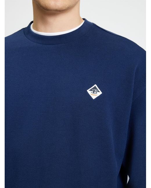 Ben Sherman Blue Textured Crew Neck In for men