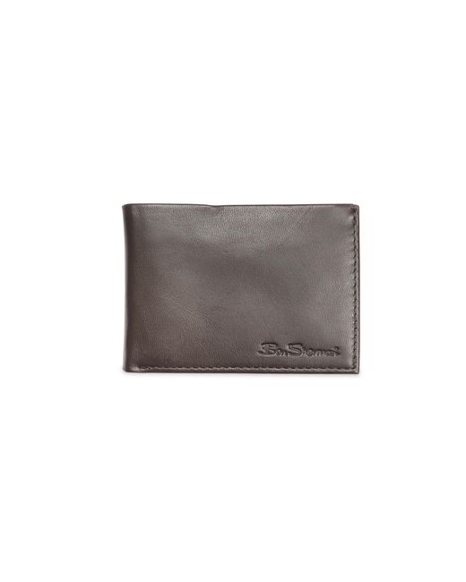 Ben Sherman Gray Boxed Slim Leather Classic Wallet In for men