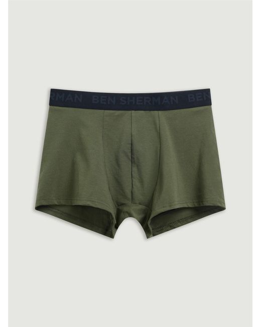 Ben Sherman Black 3 Pack Jacquard Logo Trunks In Assorted for men