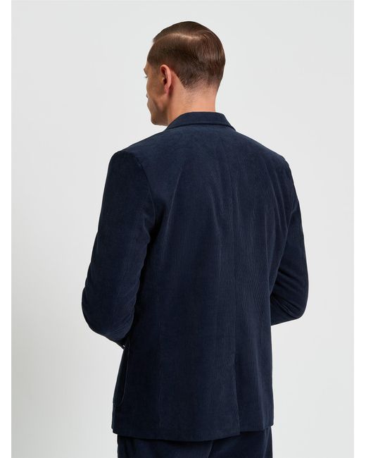 Ben Sherman Blue Corduroy Blazer In Dark Navy for men