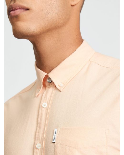 Ben Sherman Blue Short Sleeve Signature Oxford Shirt In New Orange for men
