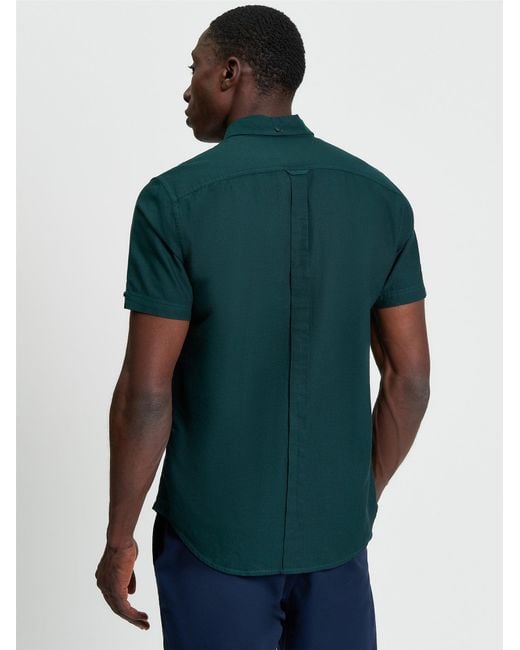 Ben Sherman Blue Short Sleeve Signature Oxford Shirt In for men