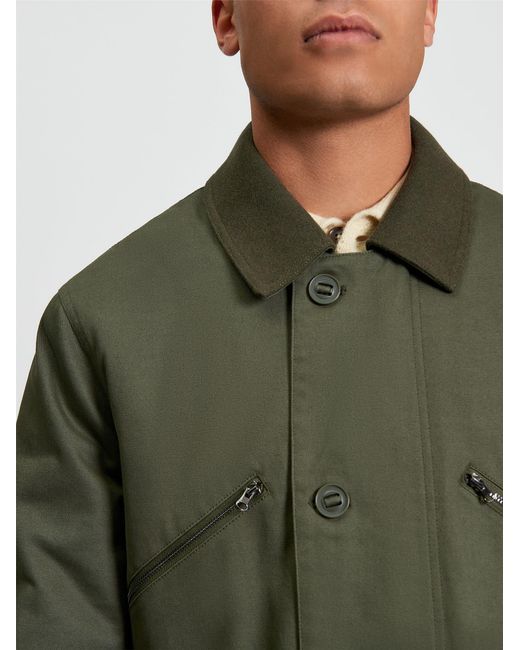 Ben Sherman Blue Wadded Flight Jacket In Khaki for men