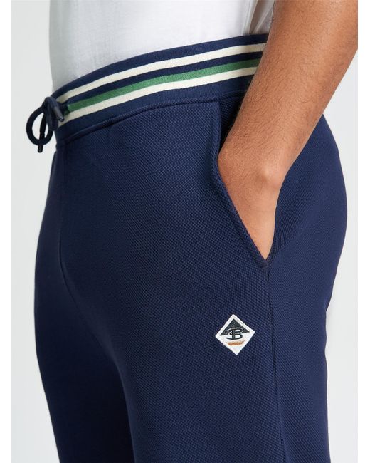 Ben Sherman Blue Tipped Jersey Jogger In Dark Navy for men