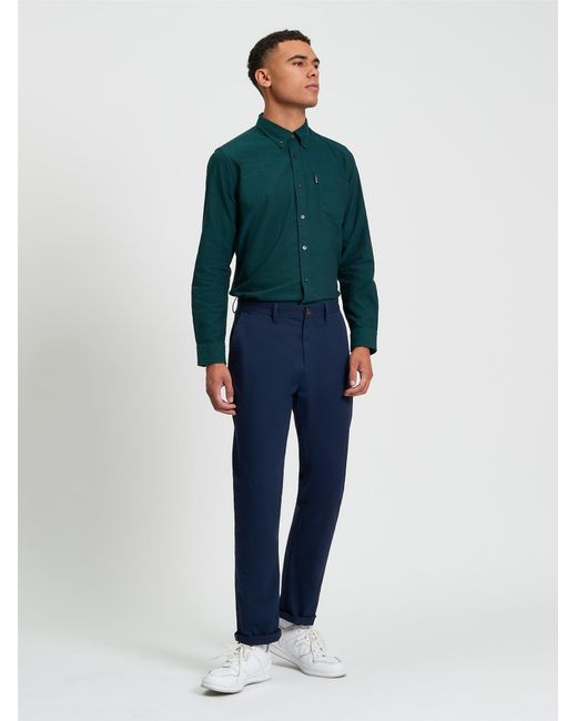 Ben Sherman Long Sleeve Signature Oxford Shirt In Dark Green for men