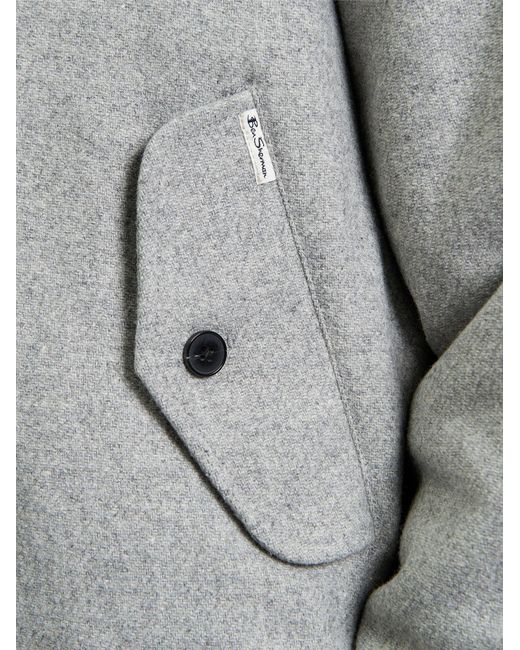 Ben Sherman Gray Wool Melange Bomber In Grey for men