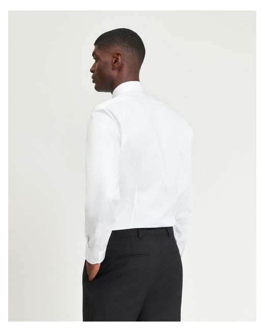 Ben Sherman White Signature Stretch Sateen Shirt In for men