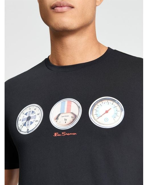 Ben Sherman Multicolor Short Sleeve Speed Tshirt In Black for men