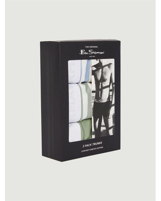 Ben Sherman Black 3 Pack Stripe Mix Underwear In Assorted for men