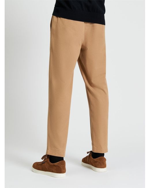 Ben Sherman Black Canvas Trouser In Camel for men