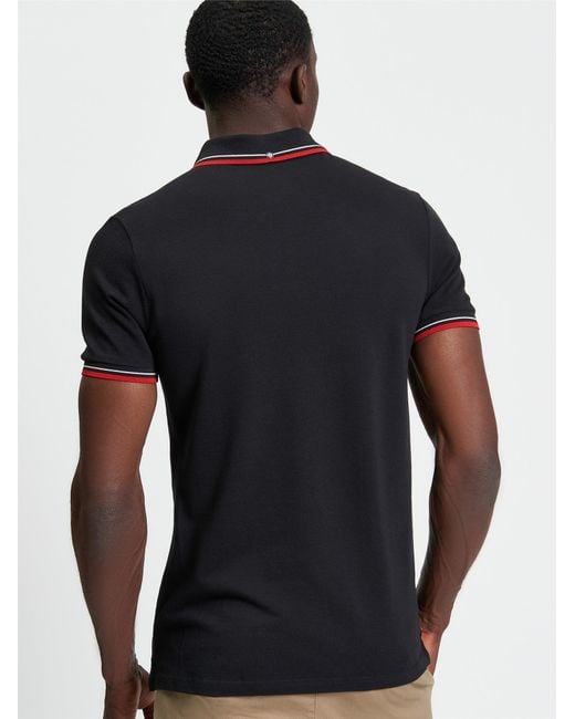 Ben Sherman Blue Short Sleeve Signature Pique Polo In Black for men