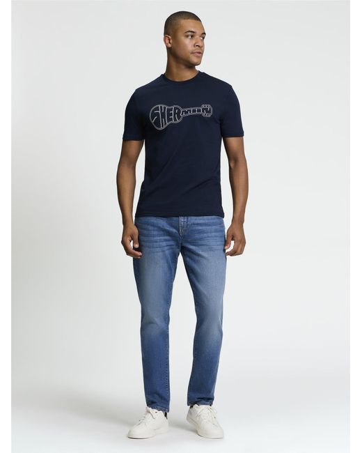 Ben Sherman Blue Short Sleeve Guitar Logo Tshirt In for men