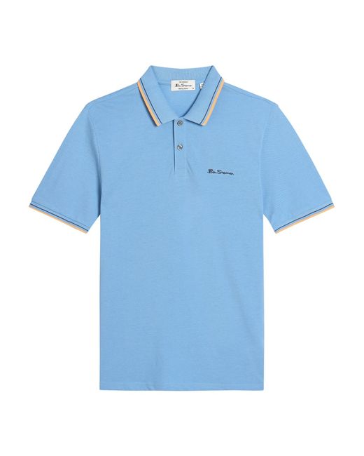 Ben Sherman Short Sleeve Signature Pique Polo In Lake Blue for men
