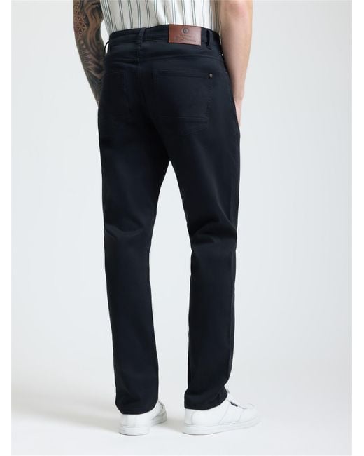 Ben Sherman Blue 5 Pocket Bedford Trousers In Black for men
