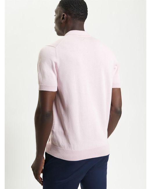 Ben Sherman Blue Short Sleeve Signature Knitted Polo for men
