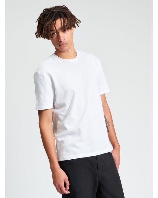 Ben Sherman Short Sleeve Jacquard Pattern Tshirt In White for men