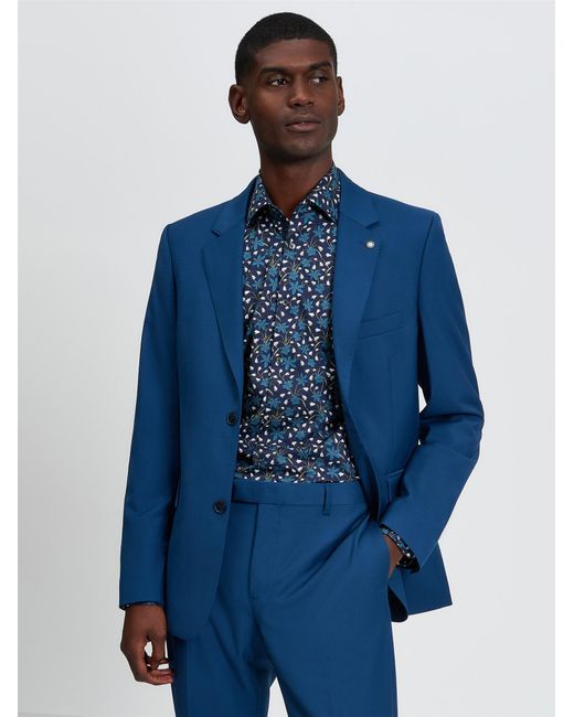 Ben Sherman Signature Twill Jacket In Riviera Blue for men