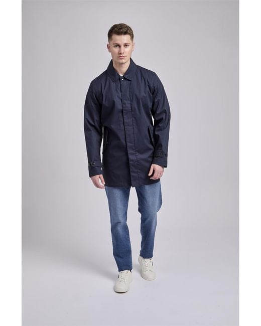Ben Sherman Blue Bonded Mac In for men