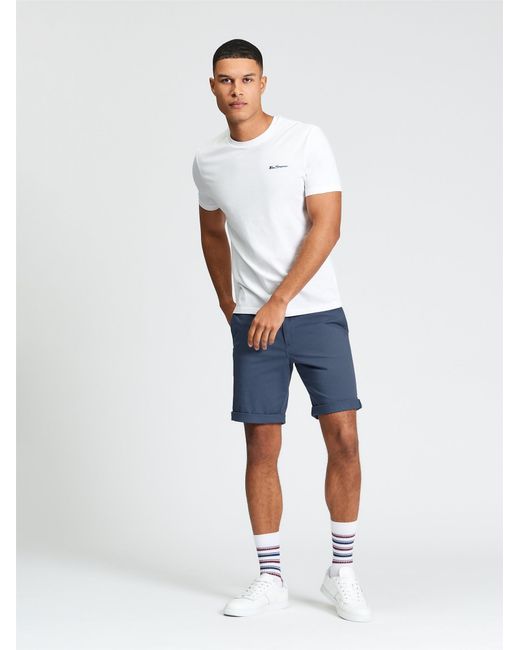 Ben Sherman White Signature Chino Short In Indigo for men