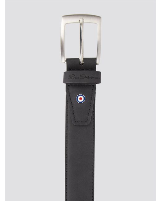 Ben Sherman White Templeman Casual Leather Belt In for men