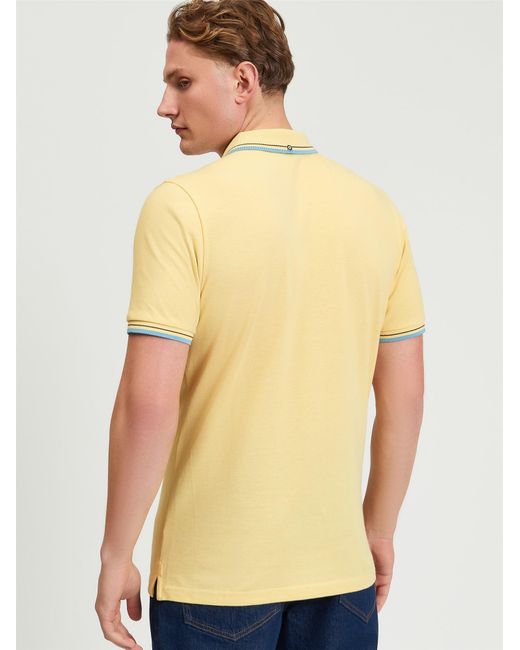 Ben Sherman Yellow Short Sleeve Signature Pique Polo In Butterscotch for men