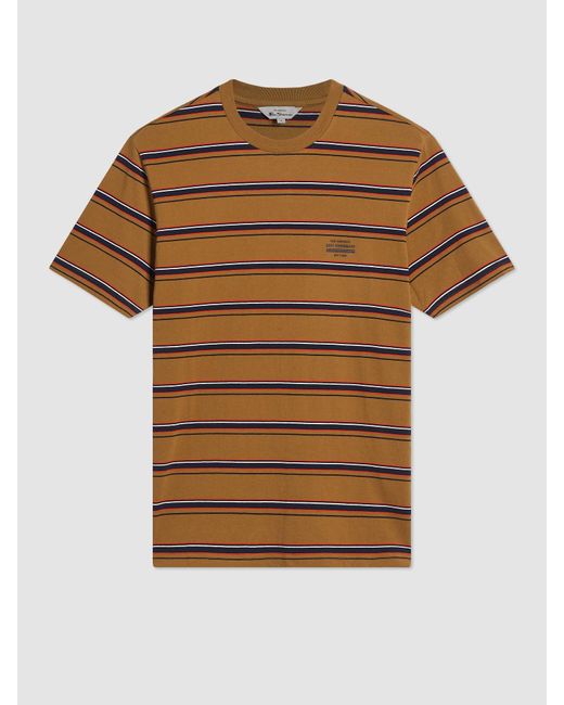 Ben Sherman Brown Stripe Tee for men