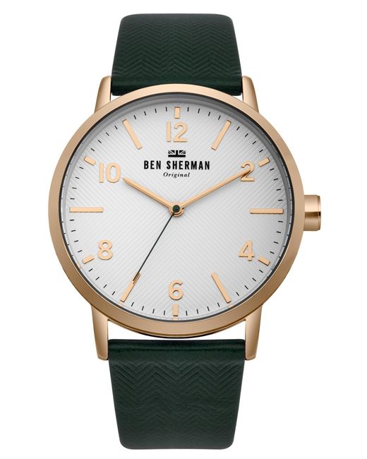 Ben Sherman Green Portobello Herringbone Watch for men