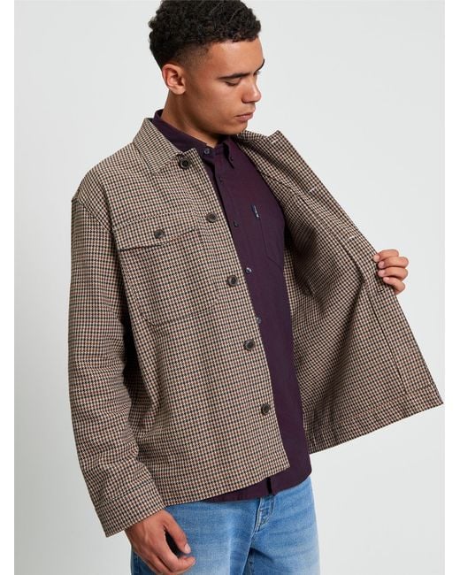 Ben Sherman Blue Check Jacket In Light Brown for men