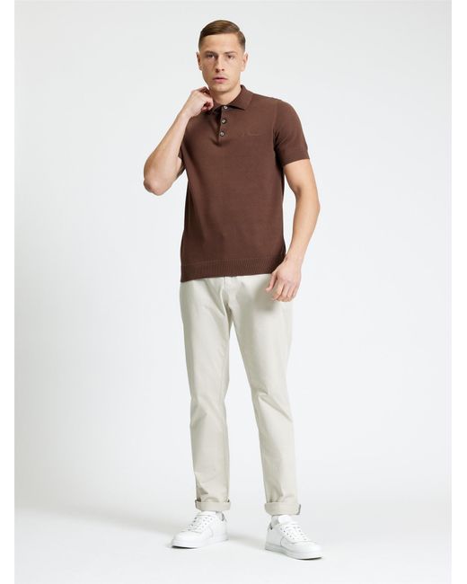 Ben Sherman Brown Signature Short Sleeve Polo In Chestnut for men