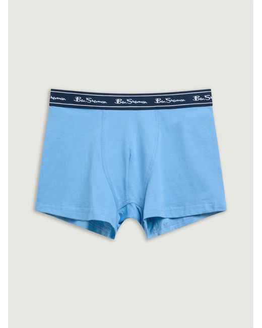 Ben Sherman 5 Pack Stripe Logo Trunks Assorted In Blue for men