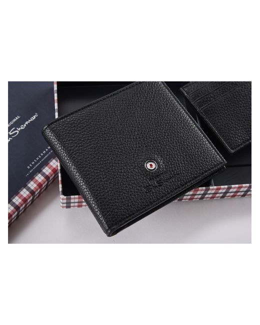 Ben Sherman Blue Card Holder Gift Box In Black for men