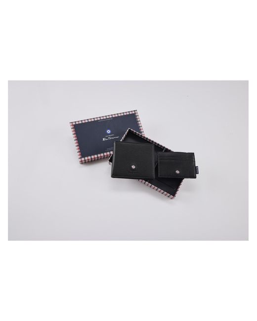 Ben Sherman Blue Card Holder Gift Box In Black for men