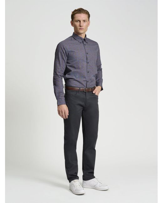 Ben Sherman Blue Long Sleeve Foulard Print In Dark Navy for men