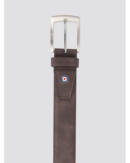 Ben Sherman White Templeman Casual Leather Belt In for men
