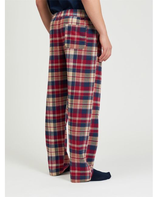 Ben Sherman Brushed Heritage Check Trouser In Red for men