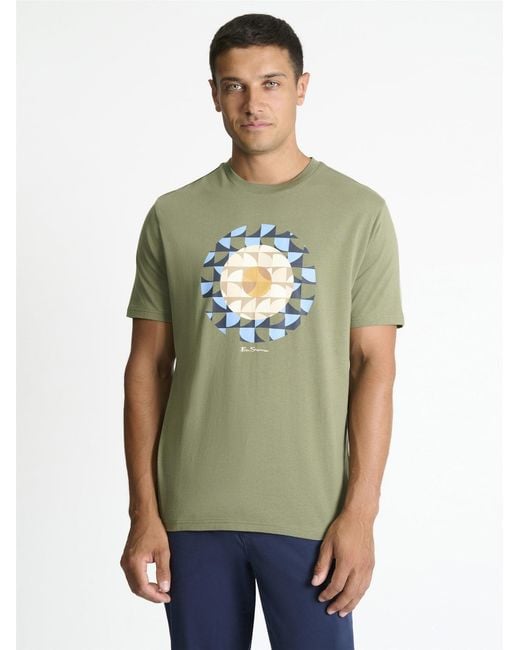 Ben Sherman Geo Target Tee In Litchen Green for men