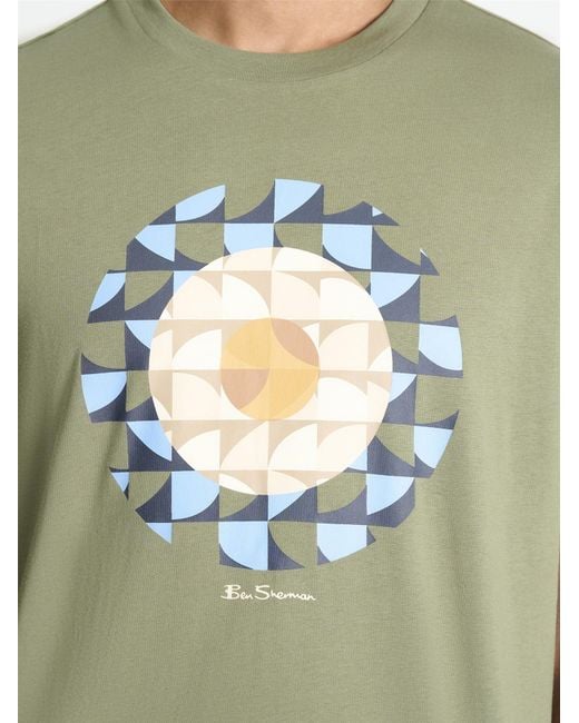 Ben Sherman Geo Target Tee In Litchen Green for men